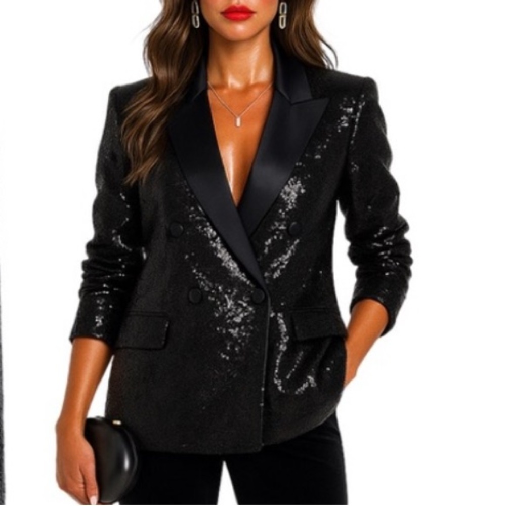 IRO Weddel Oversized Sequin Tulle Blazer, NWT, $848 MSRP, SZ Small